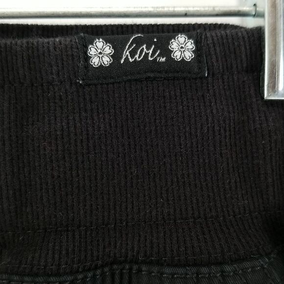 🎁5/$25 kOI Scrubs Pants Women's Small Black Front Waist Tie Pockets Relaxed Fit - Picture 4 of 12